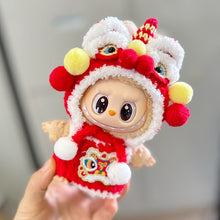 Load image into Gallery viewer, New Year's Suit Mini Fashionable Keychain Doll Clothes Cute Exquisite Dolls Decoration Accessories for 15/17CM Labubu Doll

