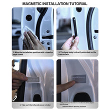 Load image into Gallery viewer, 1/2Pcs USB Charging LED Car Door Lights Welcome Light Magnetic Control Auto Open Door Safe Anti-collision Emergency Signal Lamp
