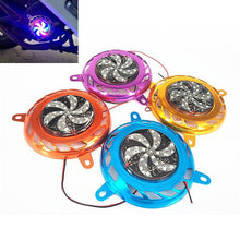 Load image into Gallery viewer, Motorcycle Air Blade Cover Radiator Heat Shield Protective Cover with Colorful LED Light Radiator Cover Rotary Fan Grille Shield
