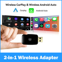 Load image into Gallery viewer, Mini 2 in 1 USB Wireless Carplay Adapter for Apple iOS and Android Auto Smart Box Plug and Play USB TYPE-C Bluetooth 5.0 WIFI 5.8G
