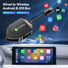 Load image into Gallery viewer, Universal 2 in 1 Wireless CarPlay Adapter Wireless Android Auto Wired To Wireless Adapter play Ai Box Adapter For lPhone
