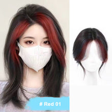 Load image into Gallery viewer, Highlight Dyeing Bangs Wig Long Hair Synthetic Fiber Women Natural Color Skull Top Fluffy Simulation Bangs Wig Piece
