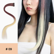 Load image into Gallery viewer, Highlight Hair Wig Piece for Women Dyed Long Straight Hair One-piece Hair Extensions Hanging Ears Dyed Long Hair Piece

