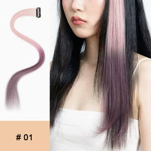 Load image into Gallery viewer, Highlight Hair Wig Piece for Women Dyed Long Straight Hair One-piece Hair Extensions Hanging Ears Dyed Long Hair Piece
