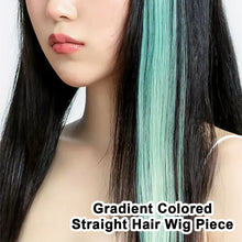 Load image into Gallery viewer, Highlight Hair Wig Piece for Women Dyed Long Straight Hair One-piece Hair Extensions Hanging Ears Dyed Long Hair Piece
