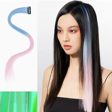 Load image into Gallery viewer, Highlight Hair Wig Piece for Women Dyed Long Straight Hair One-piece Hair Extensions Hanging Ears Dyed Long Hair Piece
