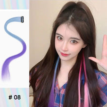 Load image into Gallery viewer, Highlight Hair Wig Piece for Women Dyed Long Straight Hair One-piece Hair Extensions Hanging Ears Dyed Long Hair Piece
