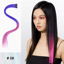 Load image into Gallery viewer, Highlight Hair Wig Piece for Women Dyed Long Straight Hair One-piece Hair Extensions Hanging Ears Dyed Long Hair Piece
