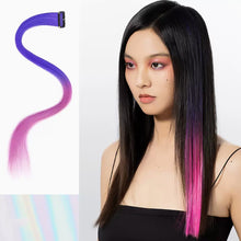 Load image into Gallery viewer, Highlight Hair Wig Piece for Women Dyed Long Straight Hair One-piece Hair Extensions Hanging Ears Dyed Long Hair Piece
