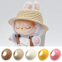 Load image into Gallery viewer, Doll Straw Hat for Dollhouse Miniature 17cm Labubu Color Match Hat Kawaii Cute Doll Accessories Kids Girls Toys

