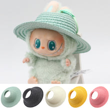 Load image into Gallery viewer, Doll Straw Hat for Dollhouse Miniature 17cm Labubu Color Match Hat Kawaii Cute Doll Accessories Kids Girls Toys
