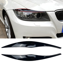 Load image into Gallery viewer, Car Headlight Eyebrows Eyelid Cover ABS Stickers Gloss Black For BMW 3 Series E90 E91 2005 2006 2007 2008 2009 2010 2011 Sedan / Touring
