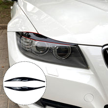 Load image into Gallery viewer, Car Headlight Eyebrows Eyelid Cover ABS Stickers Gloss Black For BMW 3 Series E90 E91 2005 2006 2007 2008 2009 2010 2011 Sedan / Touring
