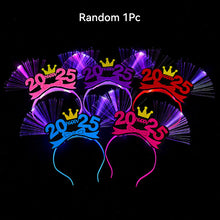 Load image into Gallery viewer, 2025 Happy New Year Party Headband Head Buckle New Year Decoration Funny Props Headdress Masquerade Xmas Party Decor
