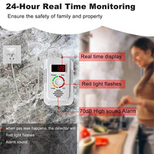 Load image into Gallery viewer, Natural Gas Detector And Carbon Monoxide CO Detector Combustible Gas Leak Detector Monitor For Co Lpg Methane In Kitchen

