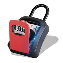 Load image into Gallery viewer, Plastic Key Lock Box Portable Combination Lockbox Wall-Mounted Key Storage Box Resettable Code Safe Security Lock Box for Home
