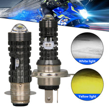 Load image into Gallery viewer, Motorcycle Headlight LED H4 Hi/Low P15D White Yellow Dual Colors Headlight Projector Lens Bulb Motor Driving Lights DRL Front Lamp
