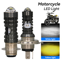 Load image into Gallery viewer, Motorcycle Headlight LED H4 Hi/Low P15D White Yellow Dual Colors Headlight Projector Lens Bulb Motor Driving Lights DRL Front Lamp

