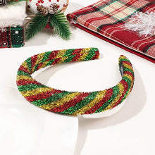 Load image into Gallery viewer, Colorful Christmas Hair Band Delicate Striped Shiny Silk Knotted Hair Hoop Headband Versatile Headwear Hair Ornaments
