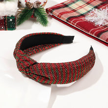 Load image into Gallery viewer, Colorful Christmas Hair Band Delicate Striped Shiny Silk Knotted Hair Hoop Headband Versatile Headwear Hair Ornaments

