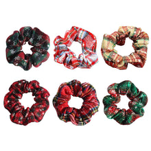 Load image into Gallery viewer, Simple Versatile Christmas Hair Band Colorful Grid Pattern Hair Rope Rubber Band High Elastic Hair Tie Headwear for Women

