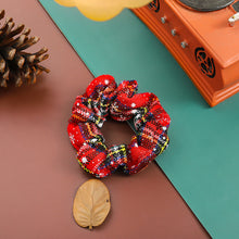 Load image into Gallery viewer, Simple Versatile Christmas Hair Band Colorful Grid Pattern Hair Rope Rubber Band High Elastic Hair Tie Headwear for Women
