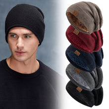 Load image into Gallery viewer, Winter Comfortable Warm Velvet Knitted Hat Casual Versatile Solid Color Knitted Hat Outdoor Windproof Warm Hat for Men
