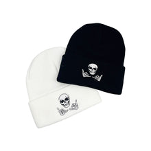 Load image into Gallery viewer, Skull-patterned Knitted Woolen Hat Autumn Winter Versatile Warm Knitted Hat Outdoor Leisure Warm Hat for Men Women
