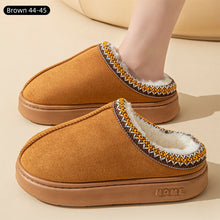 Load image into Gallery viewer, Solid Color Velvet Warm Cotton Slippers Thick Bottomed Anti-slip Lightweight Slippers Casual Indoor Outdoor EVA Slippers

