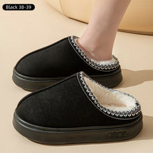 Load image into Gallery viewer, Solid Color Velvet Warm Cotton Slippers Thick Bottomed Anti-slip Lightweight Slippers Casual Indoor Outdoor EVA Slippers
