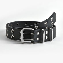 Load image into Gallery viewer, Stylish Casual Women Belt Personalized Hollow Double Row Waistband PU Leather Metal Buckle Waistband Waist Decoration
