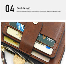 Load image into Gallery viewer, Casual Solid Color Coin Wallet Zipper Blocking PU Leather High Capacity Portable Card ID Credit Card Holder Wallet for Men Women
