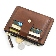 Load image into Gallery viewer, Casual Solid Color Coin Wallet Zipper Blocking PU Leather High Capacity Portable Card ID Credit Card Holder Wallet for Men Women
