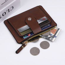 Load image into Gallery viewer, Casual Solid Color Coin Wallet Zipper Blocking PU Leather High Capacity Portable Card ID Credit Card Holder Wallet for Men Women
