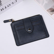 Load image into Gallery viewer, Casual Solid Color Coin Wallet Zipper Blocking PU Leather High Capacity Portable Card ID Credit Card Holder Wallet for Men Women
