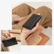 Load image into Gallery viewer, Solid Color Simple Litchi Patterned Coin Wallet Zipper Blocking PU Leather Portable Wallet Card Coin Key Portable Storage Bag
