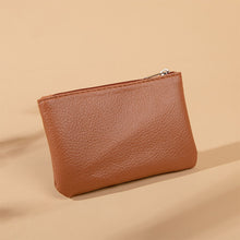 Load image into Gallery viewer, Solid Color Simple Litchi Patterned Coin Wallet Zipper Blocking PU Leather Portable Wallet Card Coin Key Portable Storage Bag

