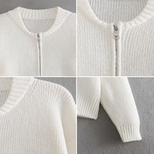 Load image into Gallery viewer, Zipper Knit Sweater Jacket Stylish Comfortable Sweater Cardigan Autumn Winter Solid Color Loose Warm Coat Outwear for Women

