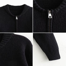 Load image into Gallery viewer, Zipper Knit Sweater Jacket Stylish Comfortable Sweater Cardigan Autumn Winter Solid Color Loose Warm Coat Outwear for Women
