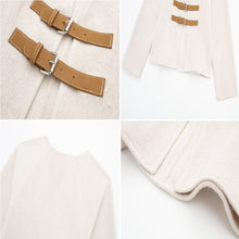 Load image into Gallery viewer, Trip Buckle Jacket Autumn Winter Slim-fit Warm Coat Fashionable Comfortable Woolen Jacket Coat Outwear for Women
