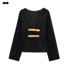 Load image into Gallery viewer, Trip Buckle Jacket Autumn Winter Slim-fit Warm Coat Fashionable Comfortable Woolen Jacket Coat Outwear for Women
