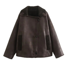 Load image into Gallery viewer, Autumn Winter Loose Fur Integrated Thermal Jacket Comfortable Thickened Warm Cotton-padded Clothes Outwear for Women
