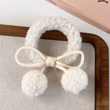 Load image into Gallery viewer, Cute Lamb Wool Balloon Knotted Hairband For Women In Pink Strawberry Flavor Hair Accessories Trendy Bow Hair Circle Decorations
