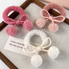 Load image into Gallery viewer, Cute Lamb Wool Balloon Knotted Hairband For Women In Pink Strawberry Flavor Hair Accessories Trendy Bow Hair Circle Decorations
