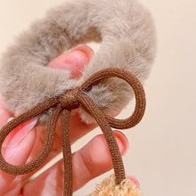 Load image into Gallery viewer, Lamb Hair Ball Cherry Hair Rope Cute Girl Bow Knot Hair Loop Ball Hair Ornament Elastic Hair Bands
