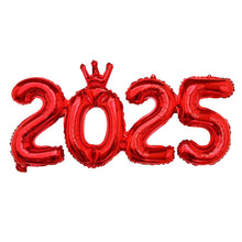 Load image into Gallery viewer, 16inch Happy New Year 2025 Digital Aluminum Film Balloon Happy New Year Balloon Banner New Year's Eve Party Decoration Set

