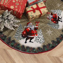 Load image into Gallery viewer, Christmas Tree Skirt Snowflake Santa Claus Printed Xmas Tree Bottom Decor Mat Merry Christmas Decoarations Home Party Ornaments
