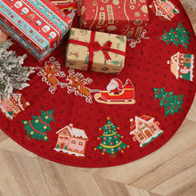 Load image into Gallery viewer, Christmas Tree Skirt Snowflake Santa Claus Printed Xmas Tree Bottom Decor Mat Merry Christmas Decoarations Home Party Ornaments
