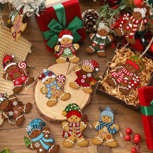 Load image into Gallery viewer, New Year Christmas Ornament Wooden Hanging Pendants Gingerbread Man Xmas Tree Christmas Tree Decorations For Home Navidad
