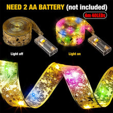 Load image into Gallery viewer, 2024 Christmas Ribbon Fairy Light String Merry Christmas Decorations For Home Xmas holiday Navidad Gifts New Year 2025
